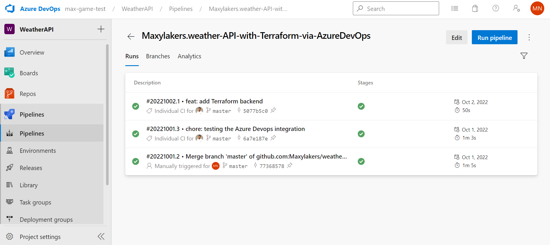 Weather API Terraform